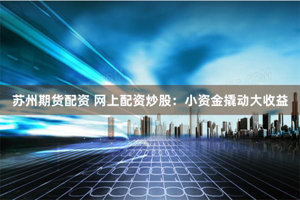 苏州期货配资 网上配资炒股:小资金撬动大收益